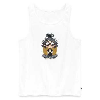 Yoga Lotus Pose - Männer Premium Bio Tank Top - Weiß - Vorne - Michal (187cm)