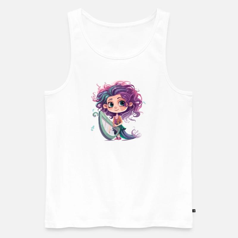 Harfen Fee - Männer Premium Bio Tank Top - Weiß