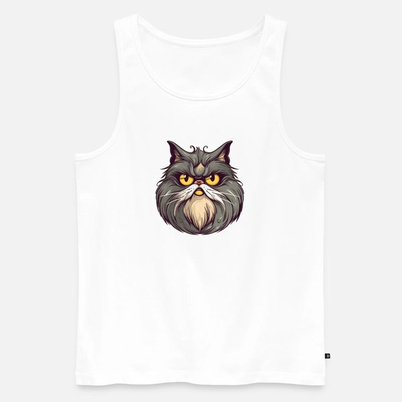 Cat Katze - Männer Premium Bio Tank Top - Weiß