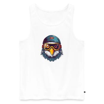 Adler Winter Schnee - Männer Premium Bio Tank Top - Weiß - Vorne - Michal (187cm)