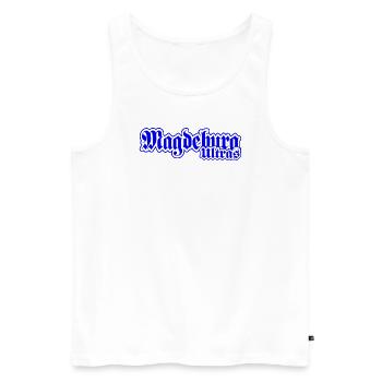 Magdeburg Ultras Fussball Fanartikel Fanblock - Männer Premium Bio Tank Top - Weiß - Vorne - Michal (187cm)