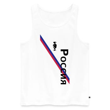 Poccnr - Russia - Russland - Euro 2012 Fanshirt EM - Men's Premium Organic Tank Top - white - Front - AI Model Male 178 light (178cm)