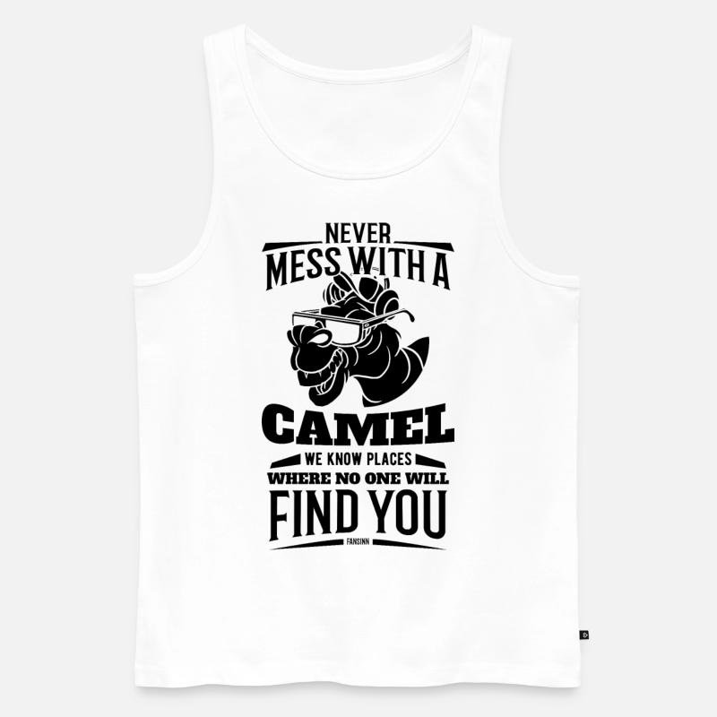 Never Mess With A Camel - Männer Premium Bio Tank Top - Weiß