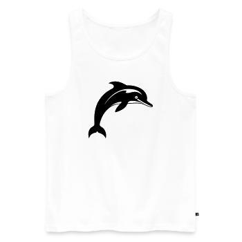 Dolphin - Men's Premium Organic Tank Top - white - Front - AI Model Male 178 light (178cm)
