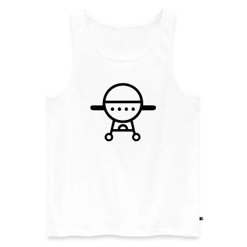 Barbecue - Men's Premium Organic Tank Top - white - Front - Michal (187cm)