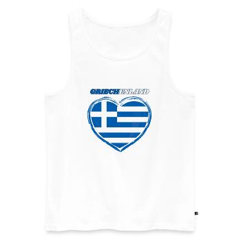 Griechenland Flagge - Männer Premium Bio Tank Top - Weiß - Vorne - Michal (187cm)