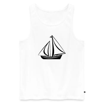 Sailing ship - Men's Premium Organic Tank Top - white - Front - Michal (187cm)