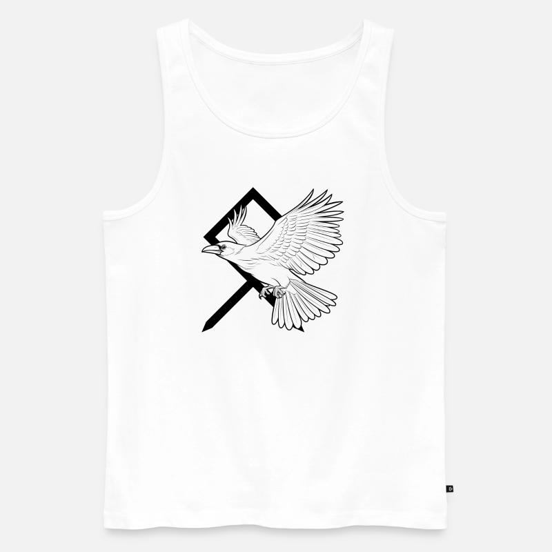 Weißer blasser Rabe - Männer Premium Bio Tank Top - Weiß