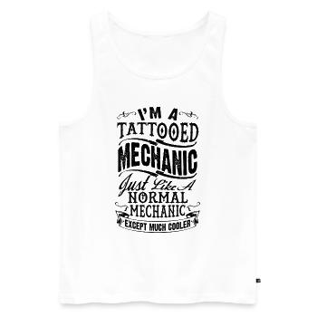Tätowierter Mechaniker - Männer Premium Bio Tank Top - Weiß - Vorne - AI Model Male 178 light (178cm)