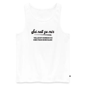 Friseur Ausbildung Lehre Abschluss Azubi Stylist - Männer Premium Bio Tank Top - Weiß - Vorne - Michal (187cm)