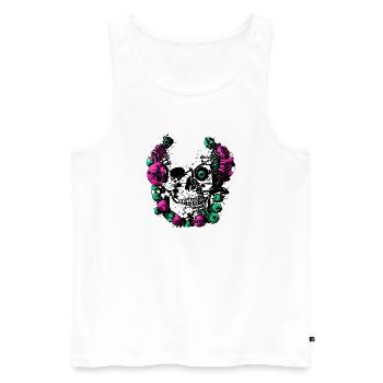 illustration skull made - Men's Premium Organic Tank Top - white - Front - Michal (187cm)
