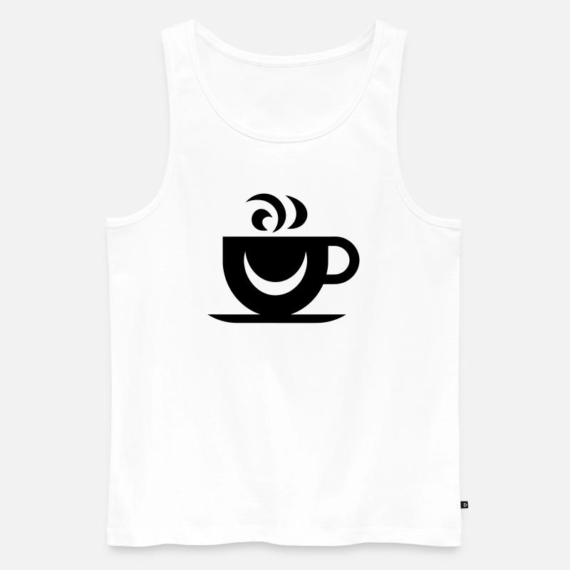 Coffee - Men's Premium Organic Tank Top - white
