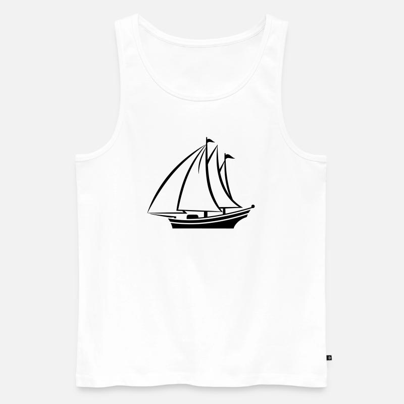 Segelschiff - Männer Premium Bio Tank Top - Weiß