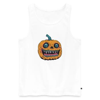 orange halloween pumpkin head - Men's Premium Organic Tank Top - white - Front - Michal (187cm)