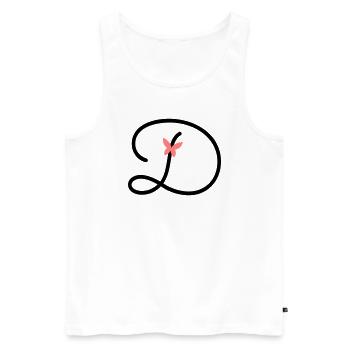 Buchstabe D Schmetterlingsbuchstabe - Männer Premium Bio Tank Top - Weiß - Vorne - AI Model Male 178 light (178cm)