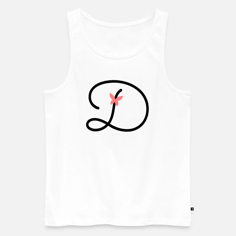 Buchstabe D Schmetterlingsbuchstabe - Männer Premium Bio Tank Top - Weiß