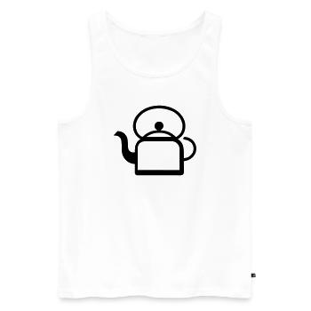 Teekanne - Männer Premium Bio Tank Top - Weiß - Vorne - AI Model Male 178 light (178cm)