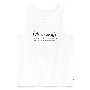 Définition mamounette - Débardeur bio Premium Homme - blanc - Devant - Michal (187cm)