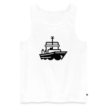Boat - Men's Premium Organic Tank Top - white - Front - AI Model Male 178 light (178cm)