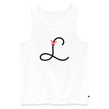 Lettre L Papillon Lettre - Débardeur bio Premium Homme - blanc - Devant - AI Model Male 178 light (178cm)