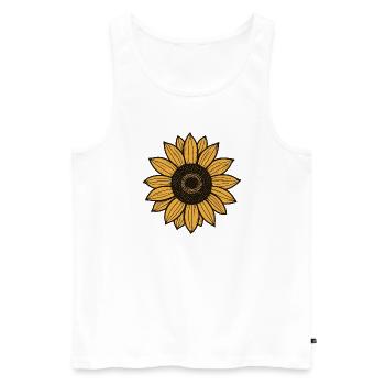 Sonnenblume - Männer Premium Bio Tank Top - Weiß - Vorne - Michal (187cm)