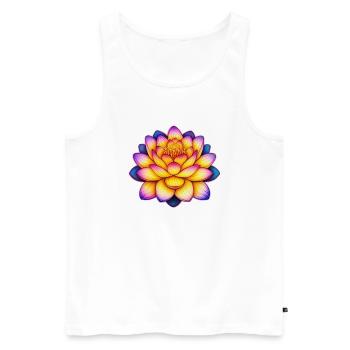 Fleur de lotus Fleur de lotus Fleur de lotus - Débardeur bio Premium Homme - blanc - Devant - Michal (187cm)