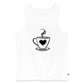 Café - Débardeur bio Premium Homme - blanc - Devant - Michal (187cm)