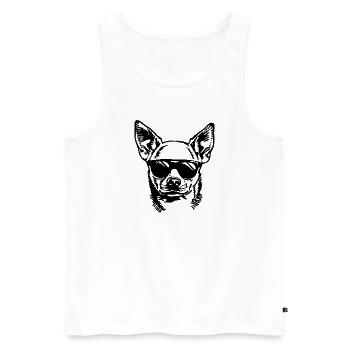 Chihuahua - Men's Premium Organic Tank Top - white - Front - AI Model Male 178 light (178cm)