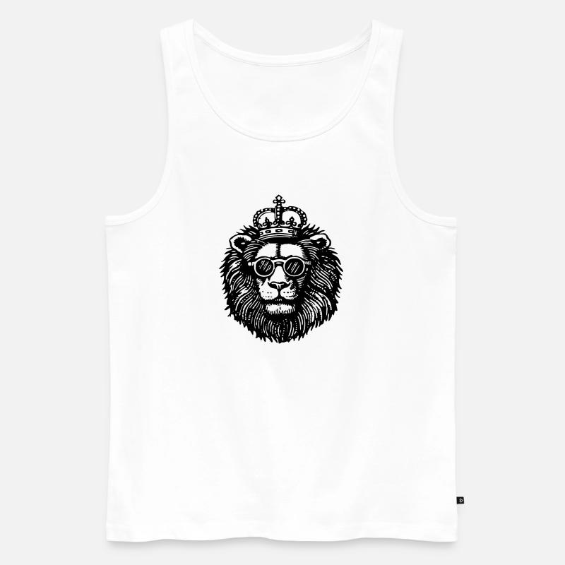 Löwe Löwenkopf - Männer Premium Bio Tank Top - Weiß