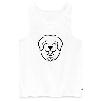 Chien Golden Retriever - Débardeur bio Premium Homme - blanc - Devant - Michal (187cm)