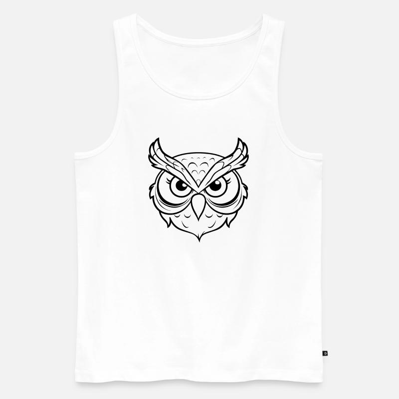 Eule Eulen Vogel - Männer Premium Bio Tank Top - Weiß