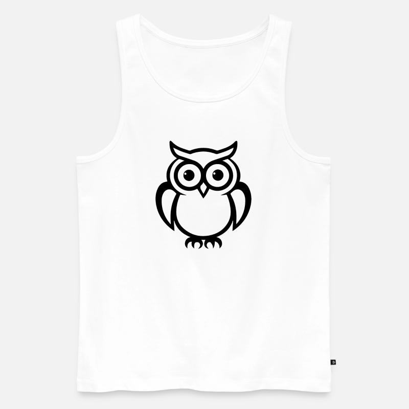 Eule Eulen Vogel - Männer Premium Bio Tank Top - Weiß