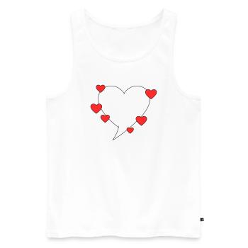Sprechblase mit Herzen - Männer Premium Bio Tank Top - Weiß - Vorne - AI Model Male 178 light (178cm)