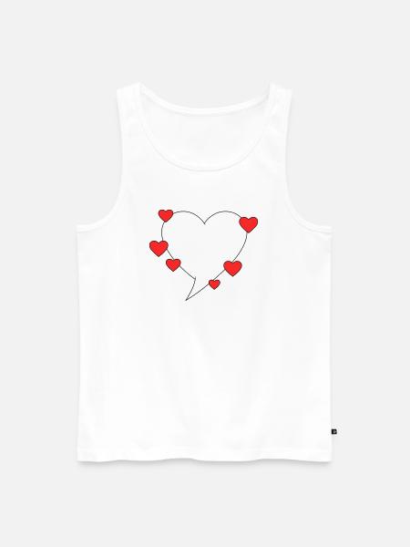 Speech bubble with hearts - Men's Premium Organic Tank Top - white