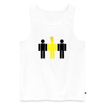 the king 3c - Men's Premium Organic Tank Top - white - Front - AI Model Male 178 light (178cm)