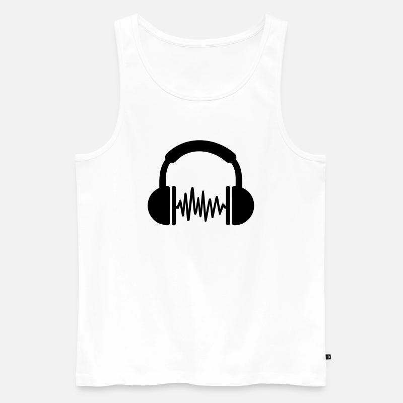Kopfhörer - Männer Premium Bio Tank Top - Weiß