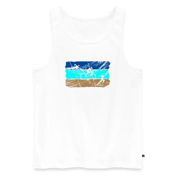 Traithlon Flagge - Männer Premium Bio Tank Top - Weiß - Vorne - Michal (187cm)