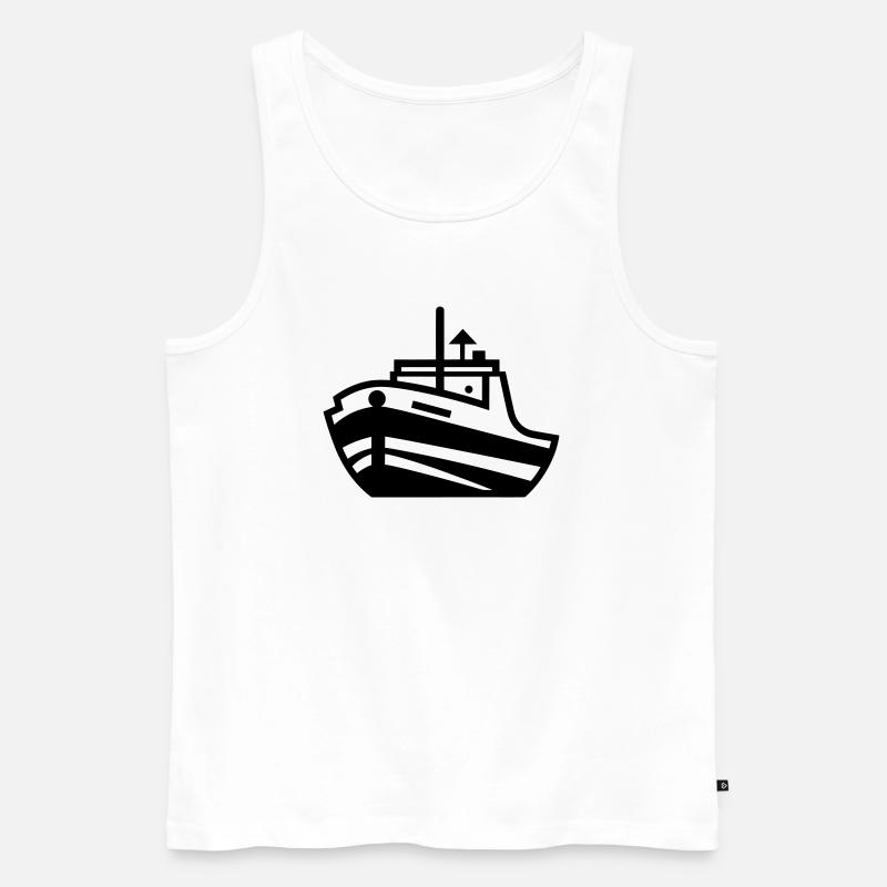 Boot - Männer Premium Bio Tank Top - Weiß