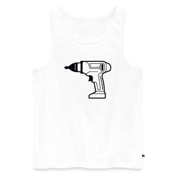 drill - Men's Premium Organic Tank Top - white - Front - AI Model Male 178 light (178cm)