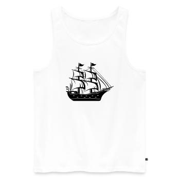 Pirate ship - Men's Premium Organic Tank Top - white - Front - AI Model Male 178 light (178cm)