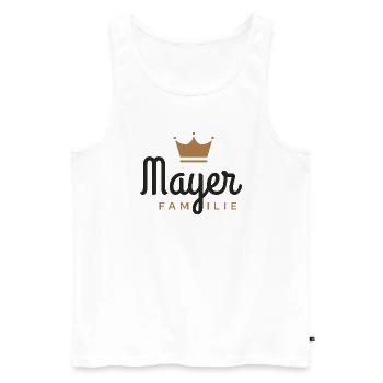 Mayer-Familie - Männer Premium Bio Tank Top - Weiß - Vorne - AI Model Male 178 light (178cm)