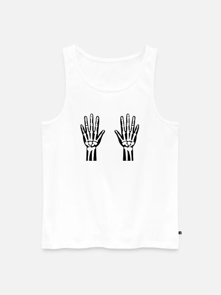 Skeleton Hands 01 - Men's Premium Organic Tank Top - white