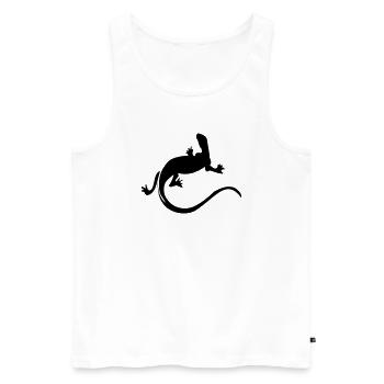 echse - Männer Premium Bio Tank Top - Weiß - Vorne - Michal (187cm)
