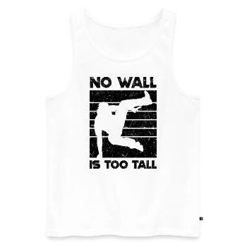 Parkour Geschenkideen - Männer Premium Bio Tank Top - Weiß - Vorne - Michal (187cm)