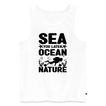 Meeresbiologe - Männer Premium Bio Tank Top - Weiß - Vorne - Michal (187cm)