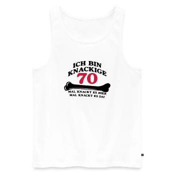Geburtstag - Ich bin Knackige 70 - Männer Premium Bio Tank Top - Weiß - Vorne - AI Model Male 178 light (178cm)