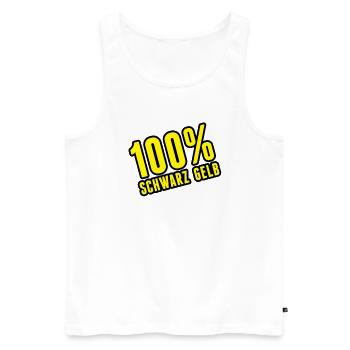 100_schwarz_gelb__f2 - Débardeur bio Premium Homme - blanc - Devant - Michal (187cm)