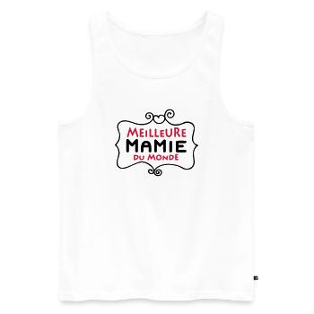 Meilleure MAMIE du monde (2c) - Men's Premium Organic Tank Top - white - Front - AI Model Male 178 light (178cm)