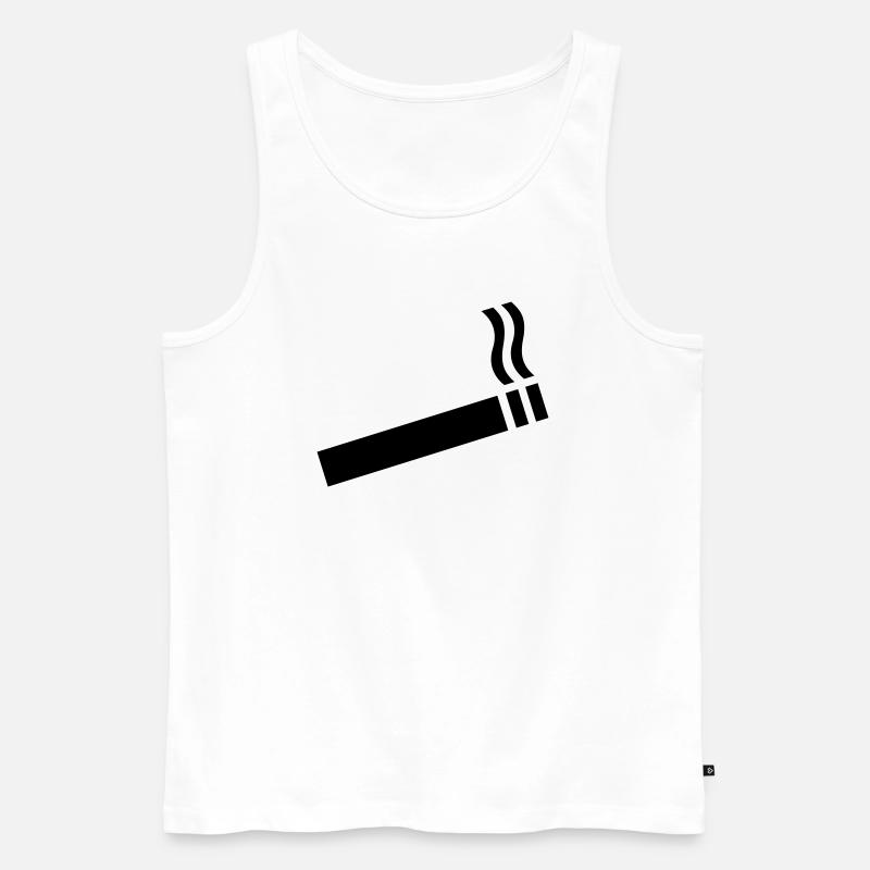 Zigarette - Männer Premium Bio Tank Top - Weiß