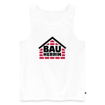 Bauherrin - Männer Premium Bio Tank Top - Weiß - Vorne - AI Model Male 178 light (178cm)